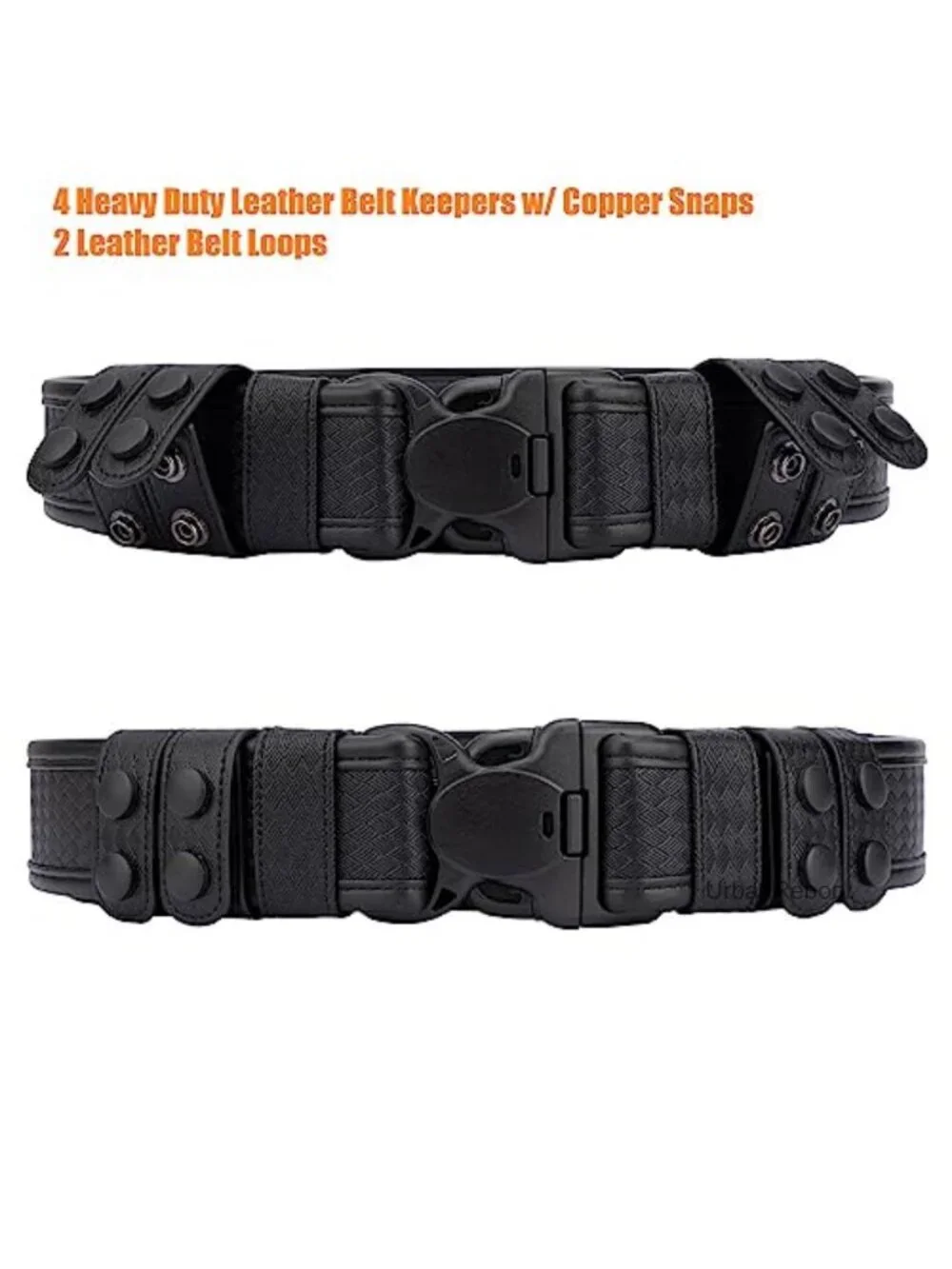 2 Inch Basketweave Duty Belt with Hook Lining, Reversible Inner Belt for